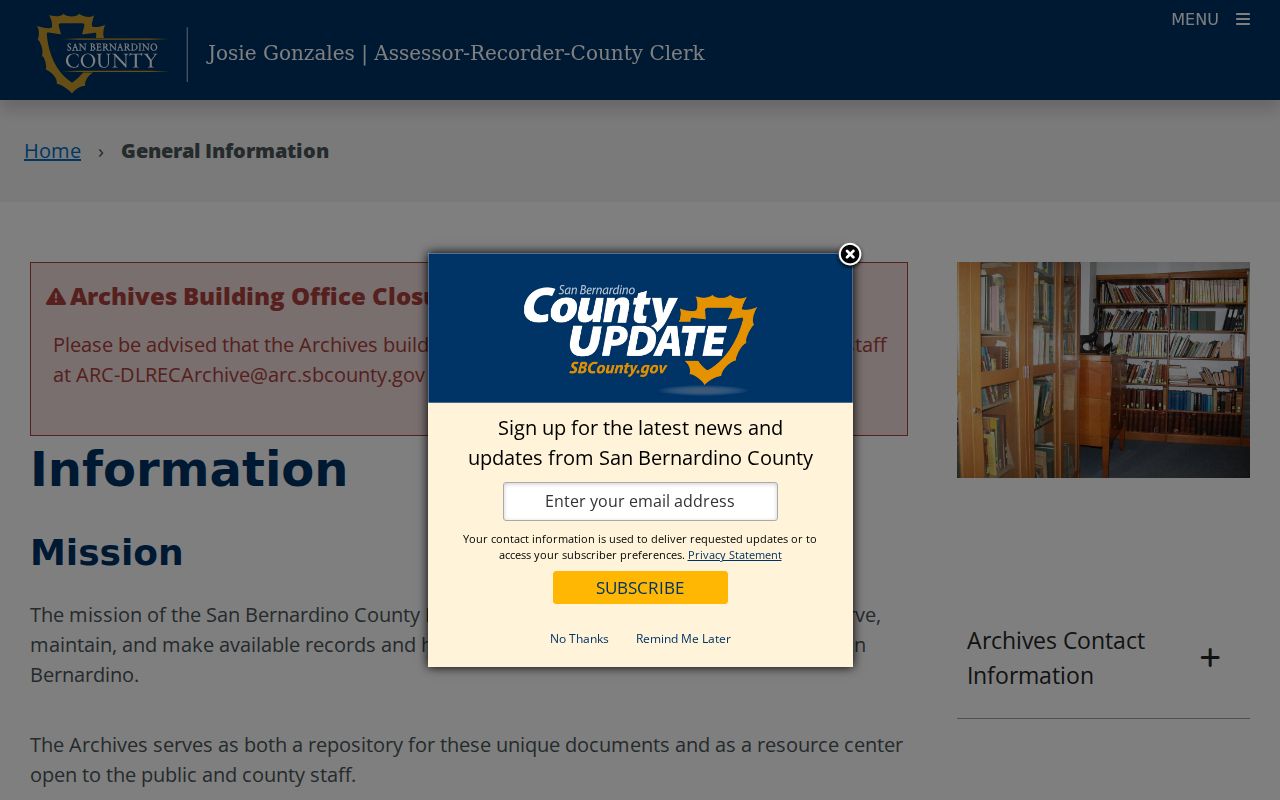 Barstow previous residents County Archives research access
