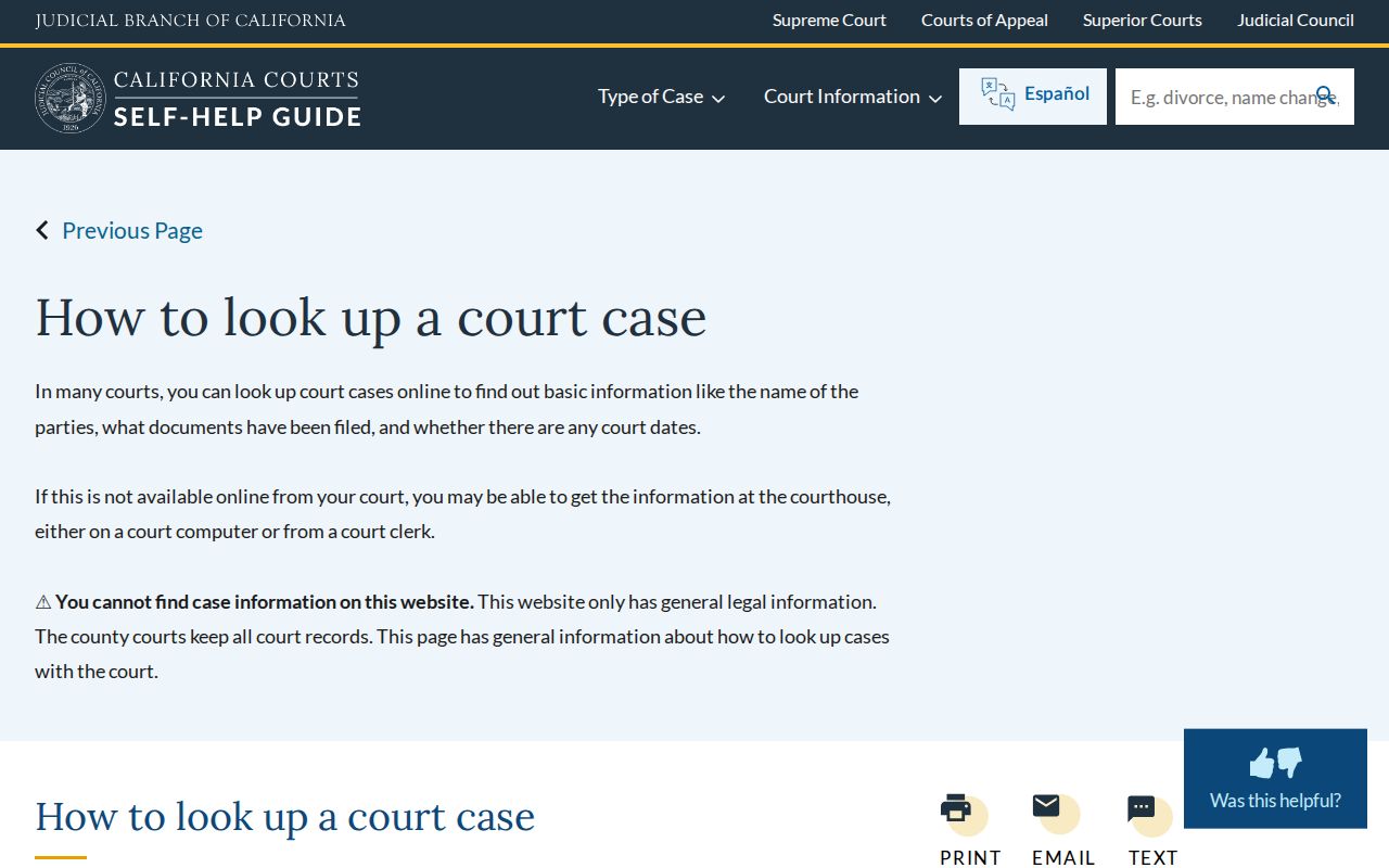 Barstow resident lookup California court case search guidance