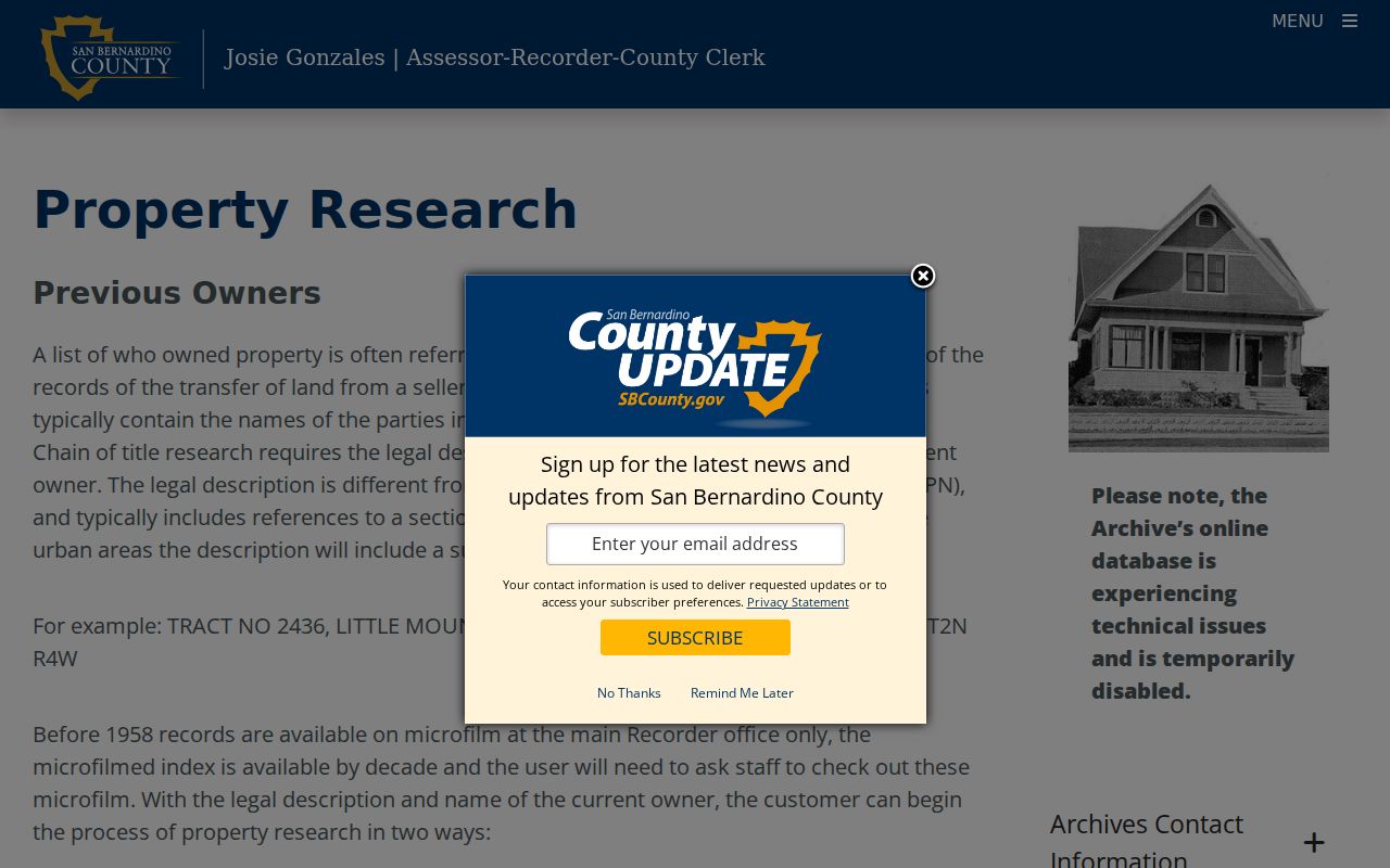 Barstow street directory backward deed and property research guide
